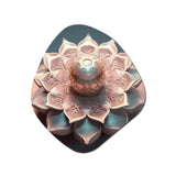 Exquisite Pink Gold Lotus Mandala - Asymmetric Metal Wall Art