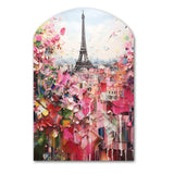 Paris In Bloom Vintage Collage - Asymmetric Metal Wall Art