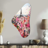 Paris In Bloom Vintage Collage - Asymmetric Metal Wall Art