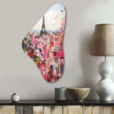 Paris In Bloom Vintage Collage - Asymmetric Metal Wall Art