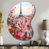 Paris In Bloom Vintage Collage - Asymmetric Metal Wall Art