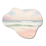 Ocean Tranquility Tender Pink Pastel Sunrise I - Asymmetric Metal Wall Art