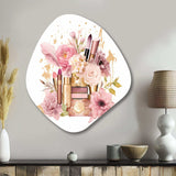 Pink & Gold Cosmetics Boho Chic Beauty Make-up III - Asymmetric Metal Wall Art