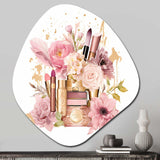 Pink & Gold Cosmetics Boho Chic Beauty Make-up III - Asymmetric Metal Wall Art