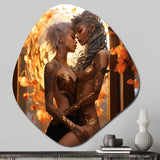 Divine Love Sensual Goddess Couple Kissing IV - Asymmetric Metal Wall Art