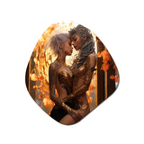 Divine Love Sensual Goddess Couple Kissing IV - Asymmetric Metal Wall Art