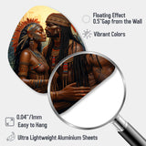 Native Couple Celebrating Divine Love I - Asymmetric Metal Wall Art