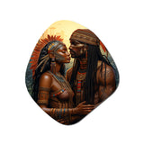 Native Couple Celebrating Divine Love I - Asymmetric Metal Wall Art