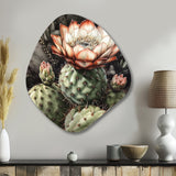 Blossoming Cactus Flower I - Asymmetric Metal Wall Art