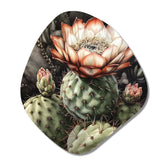 Blossoming Cactus Flower I - Asymmetric Metal Wall Art