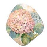 Retro Hydrangea Bouquet In Vintage Pastel I - Asymmetric Metal Wall Art