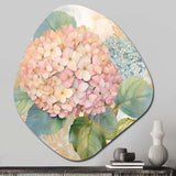 Retro Hydrangea Bouquet In Vintage Pastel I - Asymmetric Metal Wall Art