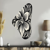 Monochrome Iris In Black And White - Asymmetric Metal Wall Art