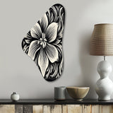 Monochrome Iris In Black And White - Asymmetric Metal Wall Art