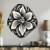 Monochrome Iris In Black And White - Asymmetric Metal Wall Art