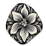 Monochrome Iris In Black And White - Asymmetric Metal Wall Art