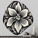 Monochrome Iris In Black And White - Asymmetric Metal Wall Art