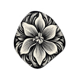 Monochrome Iris In Black And White - Asymmetric Metal Wall Art