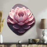 Tender Blossoming Pink Lotus Flower I - Asymmetric Metal Wall Art