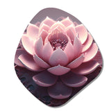 Tender Blossoming Pink Lotus Flower I - Asymmetric Metal Wall Art