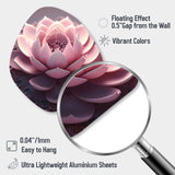 Tender Blossoming Pink Lotus Flower I - Asymmetric Metal Wall Art