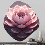 Tender Blossoming Pink Lotus Flower I - Asymmetric Metal Wall Art