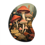 Autumn Mushrooms In Forest Vintage Illustration I - Asymmetric Metal Wall Art