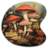 Autumn Mushrooms In Forest Vintage Illustration I - Asymmetric Metal Wall Art