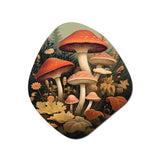 Autumn Mushrooms In Forest Vintage Illustration I - Asymmetric Metal Wall Art