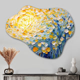 Blossoming Summer Buttercups Flower Field - Asymmetric Metal Wall Art