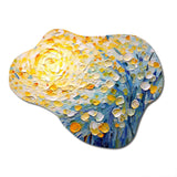 Blossoming Summer Buttercups Flower Field - Asymmetric Metal Wall Art