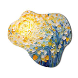 Blossoming Summer Buttercups Flower Field - Asymmetric Metal Wall Art