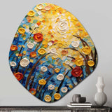 Summer Flower Field Of Poppies And Buttercups I - Asymmetric Metal Wall Art