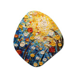 Summer Flower Field Of Poppies And Buttercups I - Asymmetric Metal Wall Art