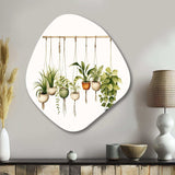 Hanging Decorative Botanical Boho Plants - Asymmetric Metal Wall Art