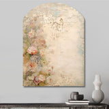 Rustic Bouquet Pink Roses Vintage Art - Asymmetric Metal Wall Art