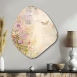 Rustic Bouquet Pink Roses Vintage Art I - Asymmetric Metal Wall Art