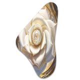 Exquisite White Rose Delicate Glam Illustration - Asymmetric Metal Wall Art