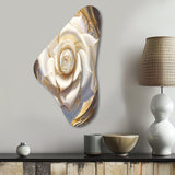 Exquisite White Rose Delicate Glam Illustration - Asymmetric Metal Wall Art