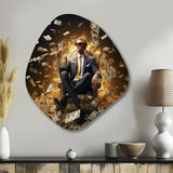 Billionaire Business Man Abundance Of Money - Asymmetric Metal Wall Art