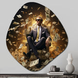 Billionaire Business Man Abundance Of Money - Asymmetric Metal Wall Art