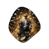 Billionaire Business Man Abundance Of Money - Asymmetric Metal Wall Art