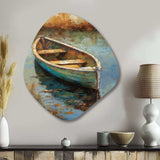 Lake Serenity Dinghy Boat Resting On The Water I - Asymmetric Metal Wall Art