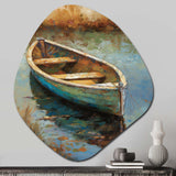 Lake Serenity Dinghy Boat Resting On The Water I - Asymmetric Metal Wall Art