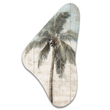 Tropical Palm Tree In Faded Retro Colors - Asymmetric Metal Wall Art