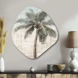 Tropical Palm Tree In Faded Retro Colors - Asymmetric Metal Wall Art