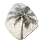 Tropical Palm Tree In Faded Retro Colors - Asymmetric Metal Wall Art