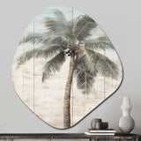 Tropical Palm Tree In Faded Retro Colors - Asymmetric Metal Wall Art