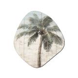 Tropical Palm Tree In Faded Retro Colors - Asymmetric Metal Wall Art