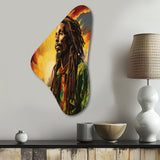 Reggae Tribute To Bob Marley - Asymmetric Metal Wall Art